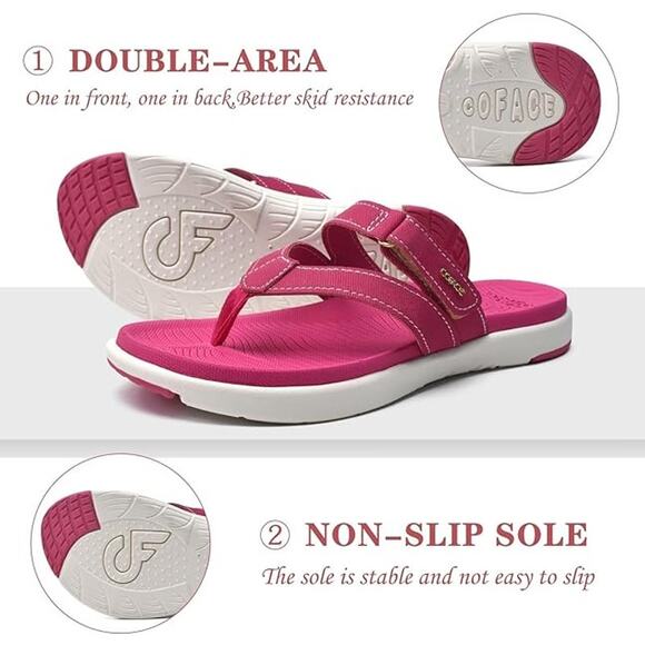 Coface Womens Orthotic Support Sandals, Hot Pink - Picture 6 of 9